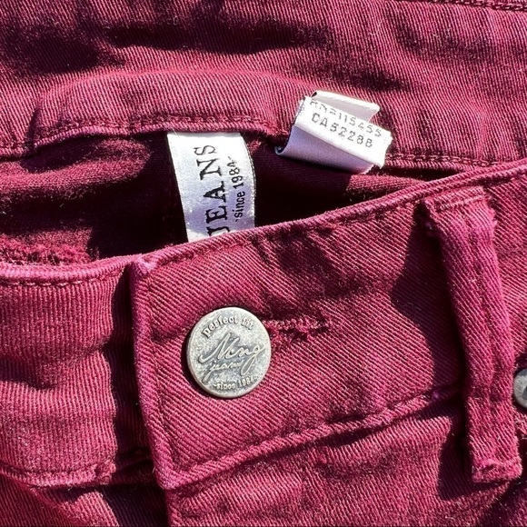 MANGO Jeans Women's Size 6 Wine Burgundy Skinny Slacks Pants Purple Slim Stretch - Picture 3 of 11